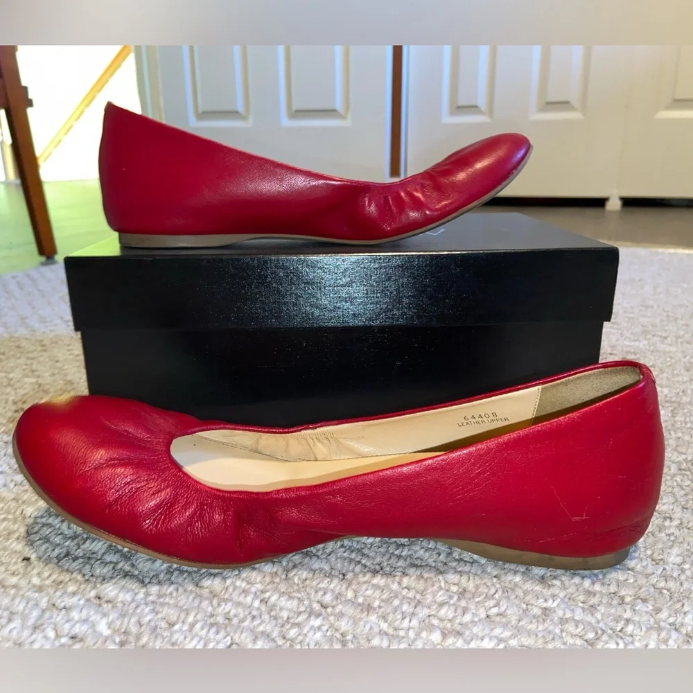 J. Crew Cece Ballet Flats, Made In Italy, Moroccan Red, Size 9 - Picture 2 of 8